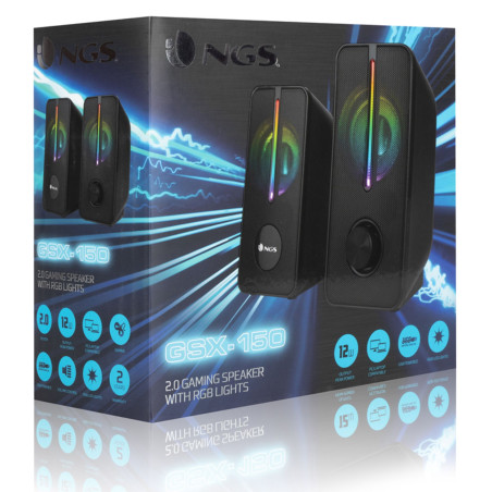 Enceinte Clés USB avec Éclairage LED RVB Puissance 20 W - Noir - NGS — NGS · Smarty Paris 18e